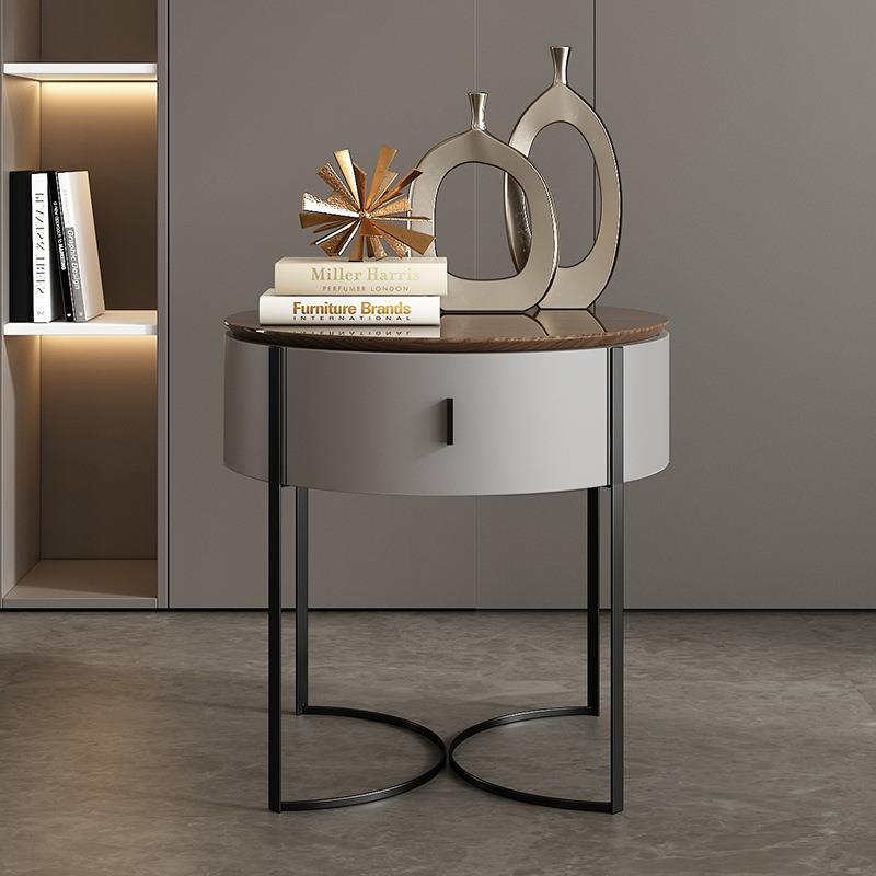 Furniture Hardware Paint - Nordic Round Solid Wood Nightstand Paint