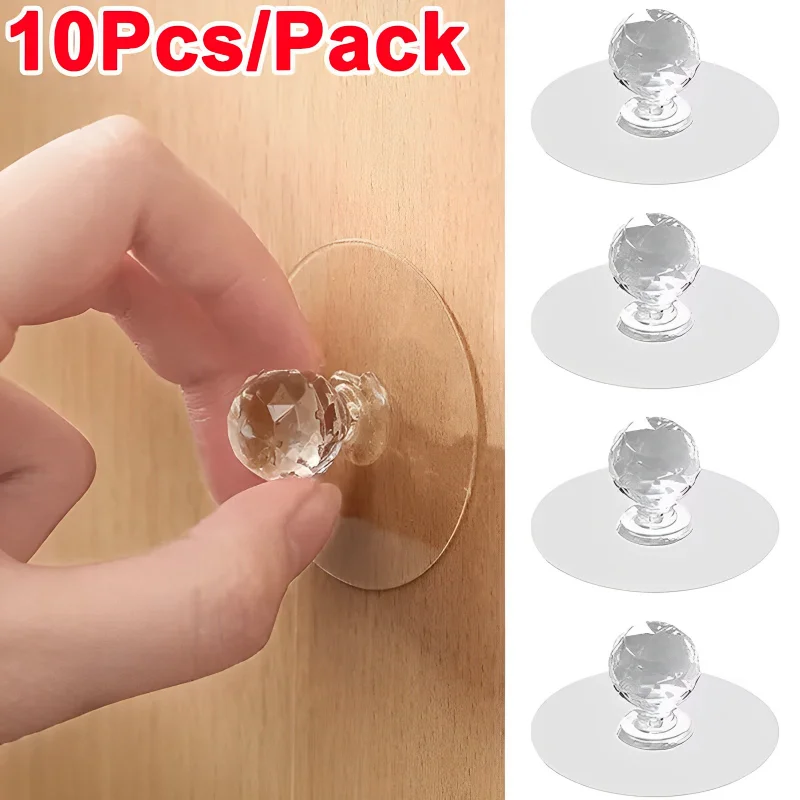 Furniture Hardware Lock - 2/10Pcs Punch-free Drawer Knobs Self-Adhesive Kitchen