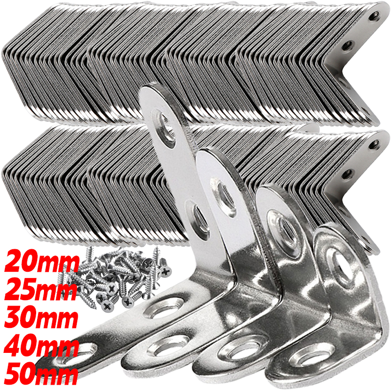 1/20pc Right Angle Bracket wit – обзор и цена Furniture Hardware Screws