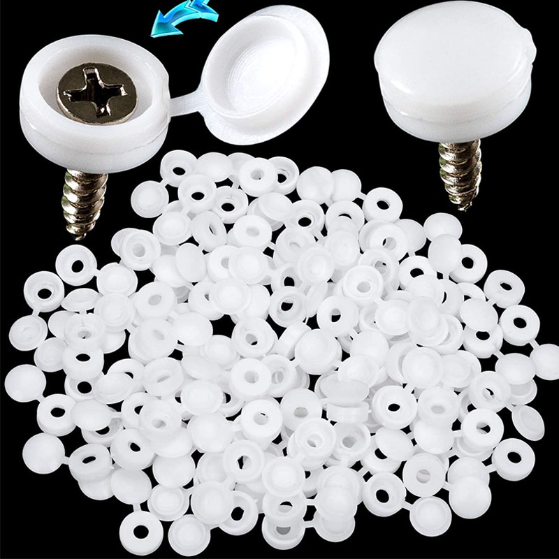 White Hinged Plastic Screw Cap – обзор и цена Furniture Hardware Screws