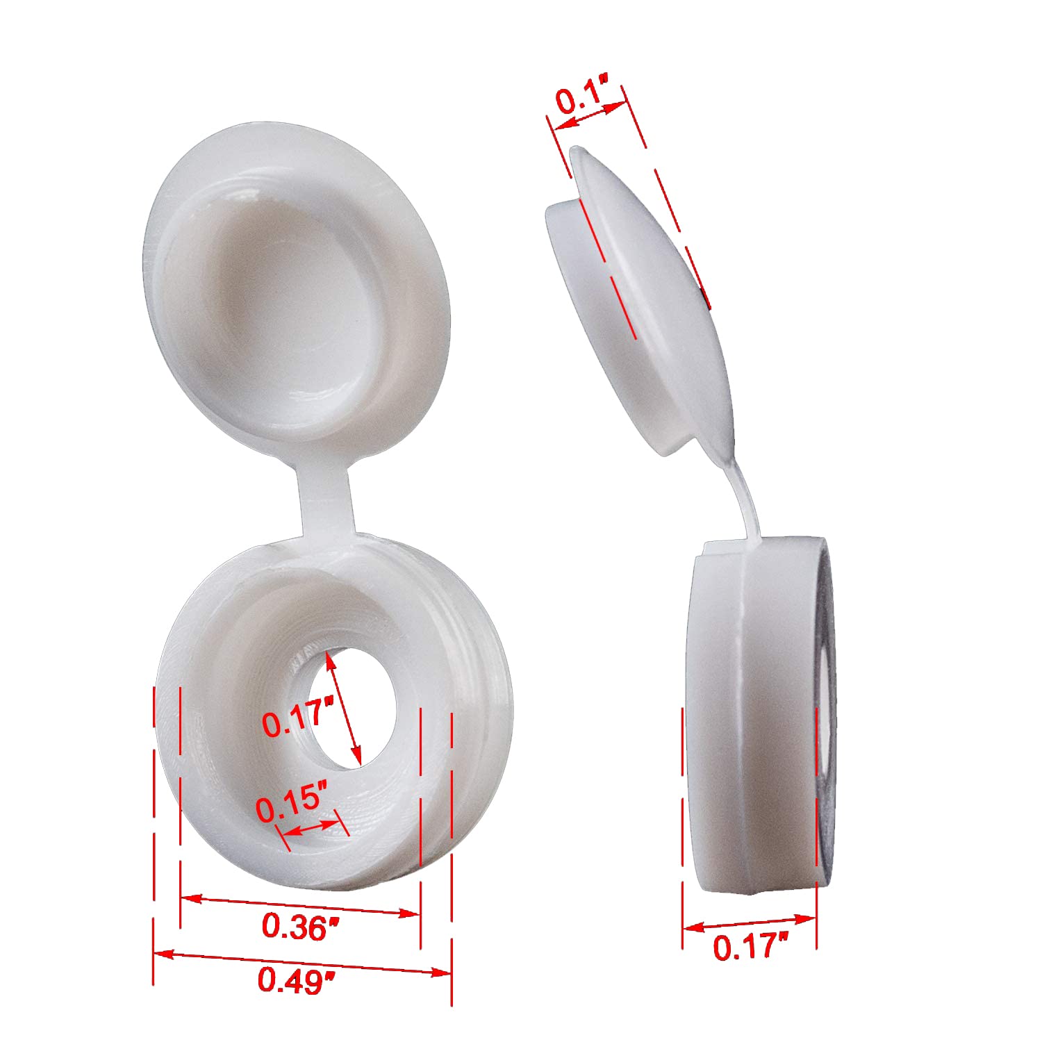 White Hinged Plastic Screw Cap – обзор и цена Furniture Hardware Screws