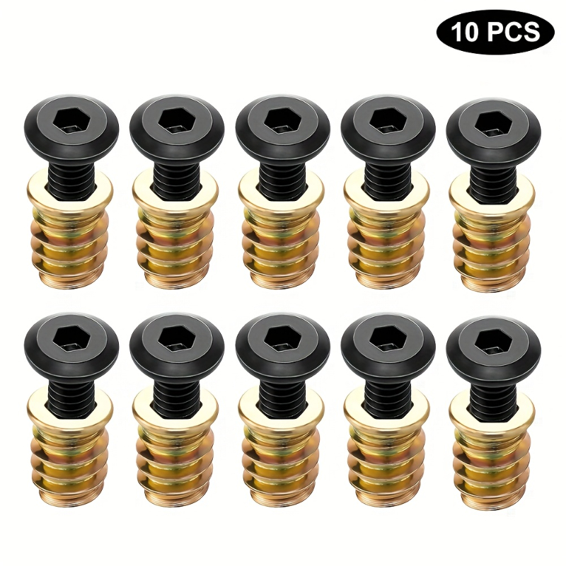 10PCS Nut Threaded Inserts Com – обзор и цена Furniture Hardware Screws