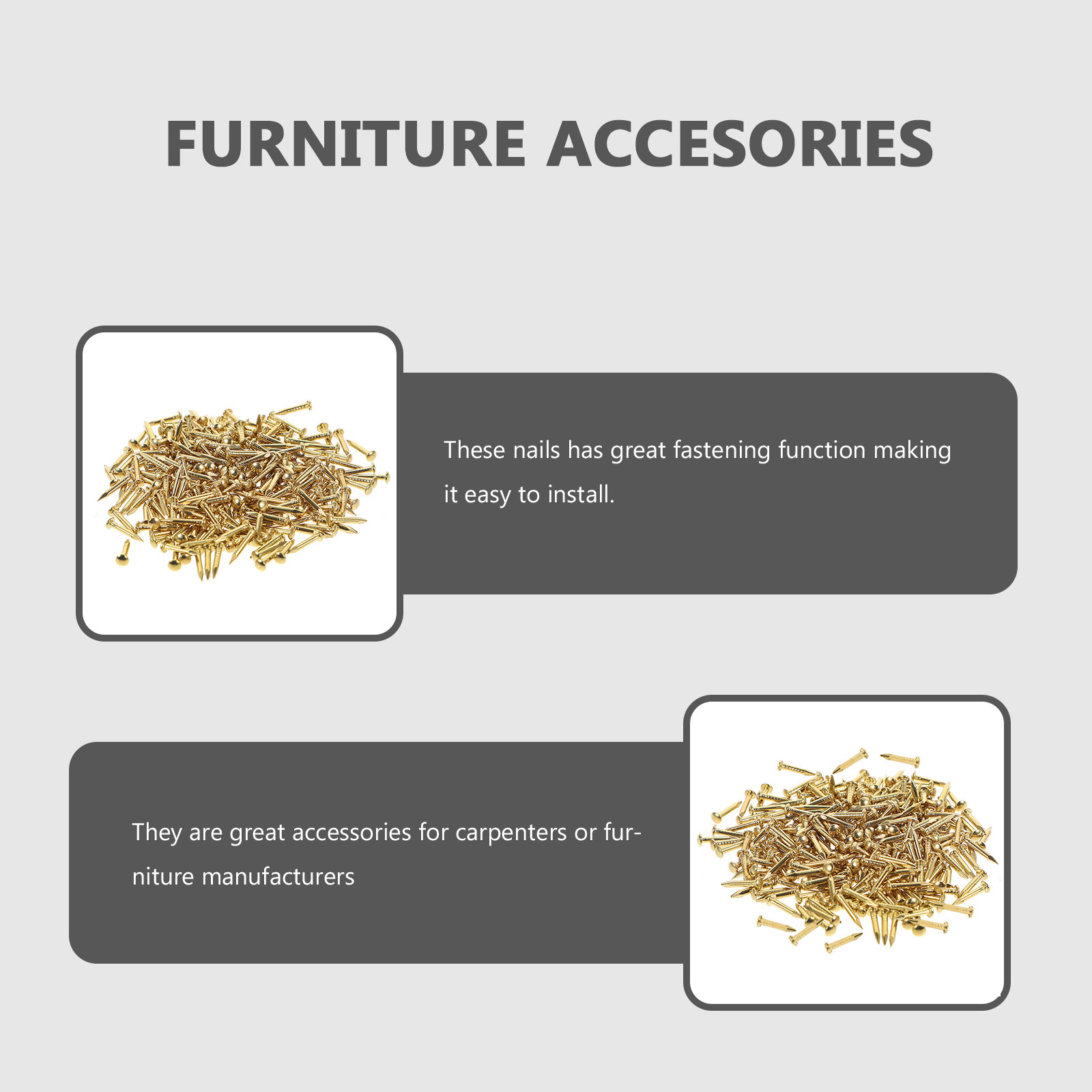 200Pcs Brass Nails Round Head  – обзор и цена Furniture Upholstery Hardware