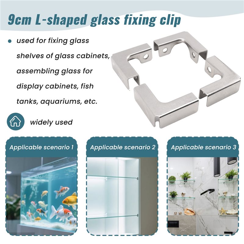 ABUI-4Pcs L Type Glass Fixing  – обзор и цена Furniture Hardware Types